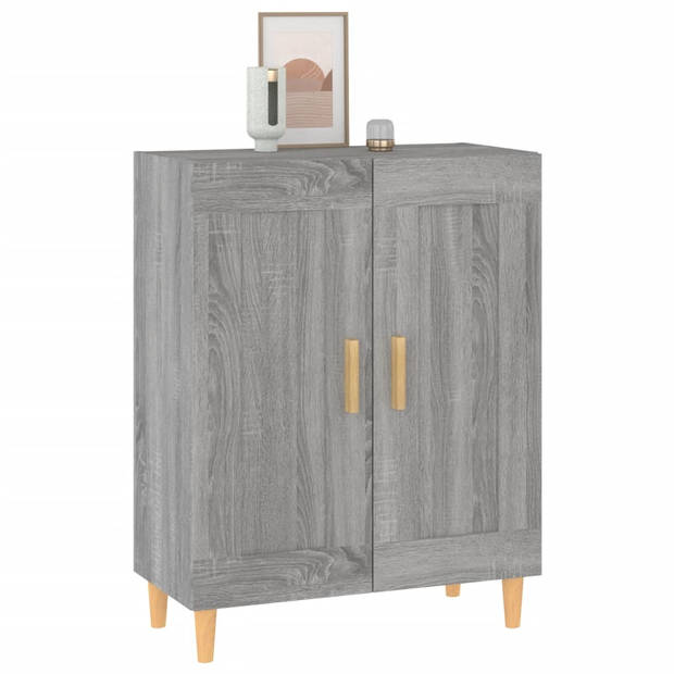 The Living Store Dressoir - - Bijzetkast - Afmetingen- 69.5 x 34 x 90 cm - Kleur- Grijs Sonoma Eiken