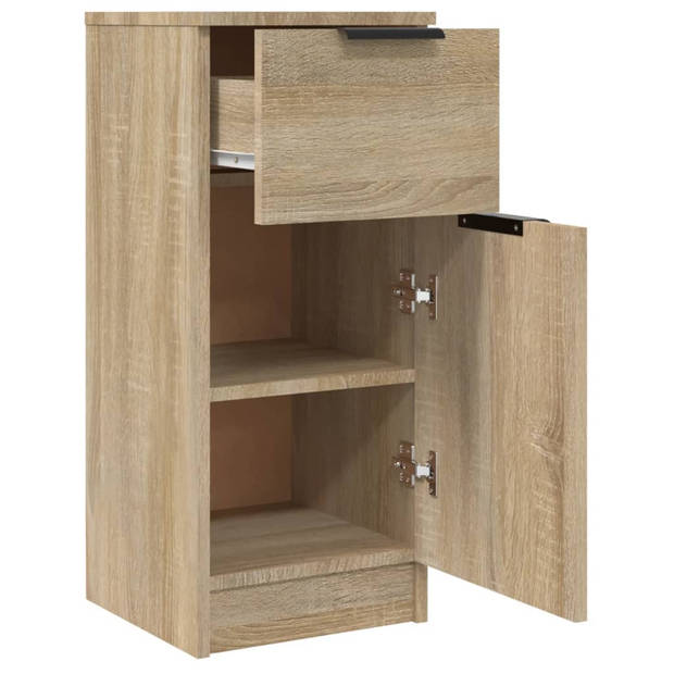 The Living Store Dressoir - Sonoma Eiken - 30 x 30 x 70 cm - Met deur en lade