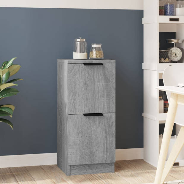 The Living Store Dressoir - minimalistische charme - Bijzetkast - 30 x 30 x 70 cm - Grijs sonoma eiken