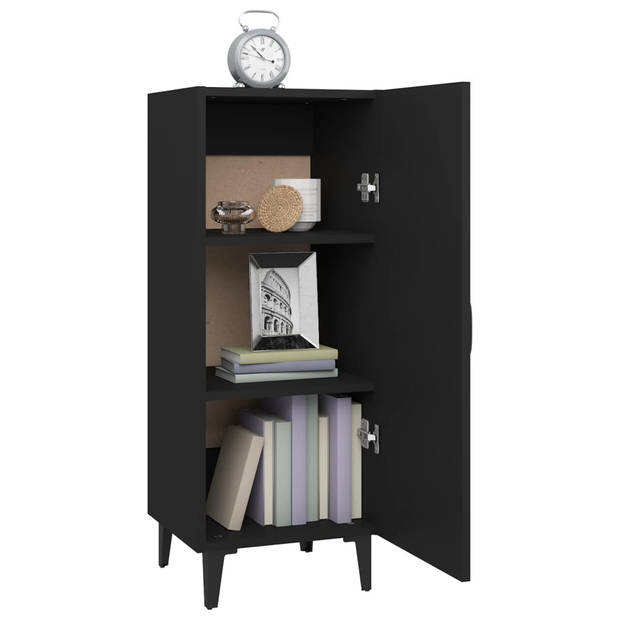 The Living Store Dressoir Zwart - 34.5 x 34 x 90 cm - Praktisch - Trendy en Hoogwaardig