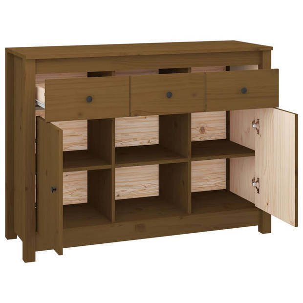 The Living Store Dressoir - Grenenhout - 100 x 35 x 74.5 cm - Honingbruin