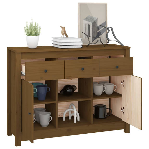 The Living Store Dressoir - Grenenhout - 100 x 35 x 74.5 cm - Honingbruin