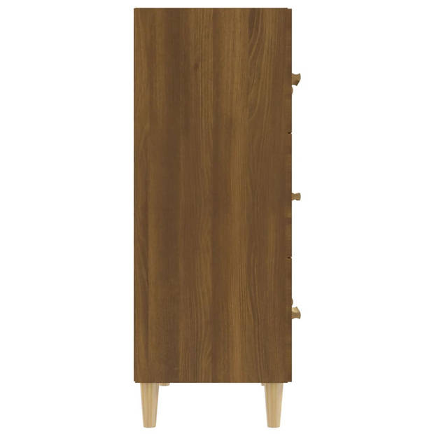 The Living Store Dressoir - Bruineiken - 70 x 34 x 90 cm - Bewerkt hout