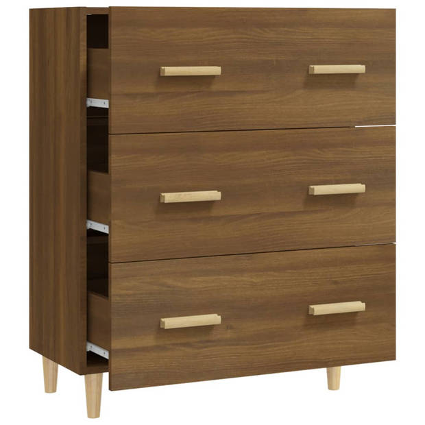 The Living Store Dressoir - Bruineiken - 70 x 34 x 90 cm - Bewerkt hout