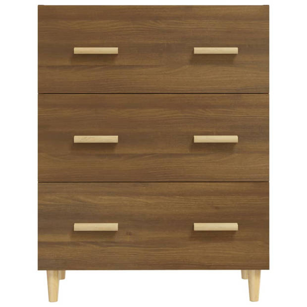 The Living Store Dressoir - Bruineiken - 70 x 34 x 90 cm - Bewerkt hout