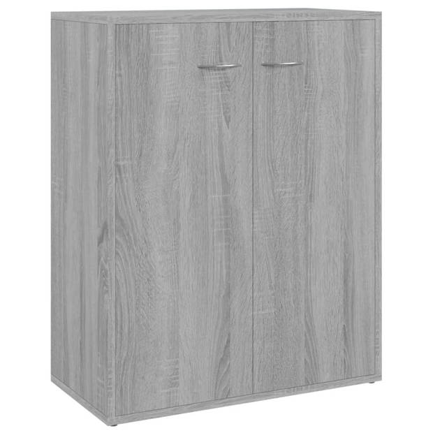 The Living Store Dressoir - Grijs Sonoma Eiken - 60 x 30 x 75 cm - Minimalistisch