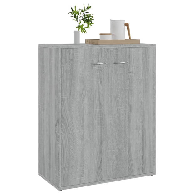 The Living Store Dressoir - Grijs Sonoma Eiken - 60 x 30 x 75 cm - Minimalistisch