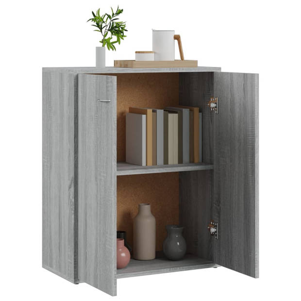 The Living Store Dressoir - Grijs Sonoma Eiken - 60 x 30 x 75 cm - Minimalistisch