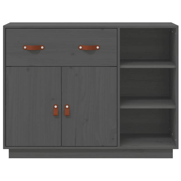 vidaXL Dressoir 98,5x40x75 cm massief grenenhout grijs