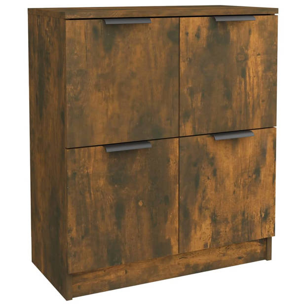 The Living Store Dressoir - Gerookt eiken - 60 x 30 x 70 cm - Bewerkt hout