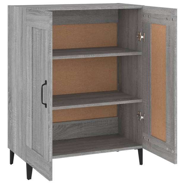 The Living Store Dressoir - Grijs Sonoma Eiken - 69.5 x 34 x 90 cm - Bewerkt Hout en IJzer