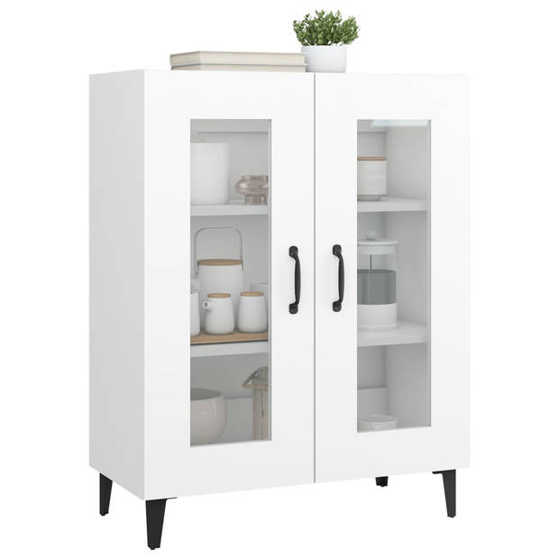 The Living Store Dressoir - Bijzetkast - 69.5 x 34 x 90 cm - visuele glazen deur