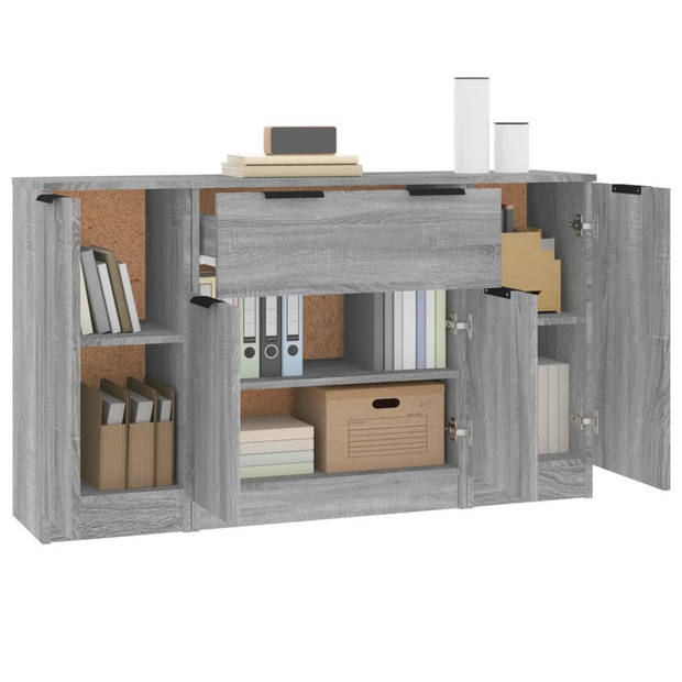 The Living Store Dressoir - Grijs Sonoma Eiken - 30 x 30 x 70 cm - Met deur