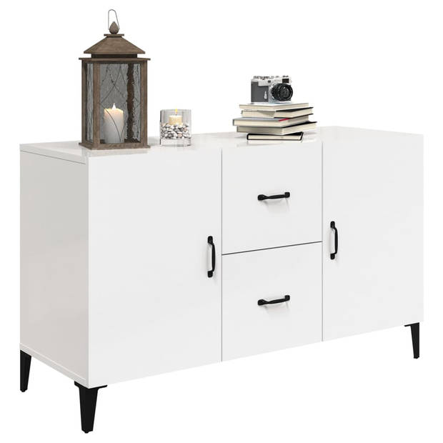 The Living Store Dressoir Classic - Buffetkast - 100x36x60cm - Hoogglans wit