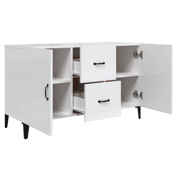 The Living Store Dressoir Classic - Buffetkast - 100x36x60cm - Hoogglans wit