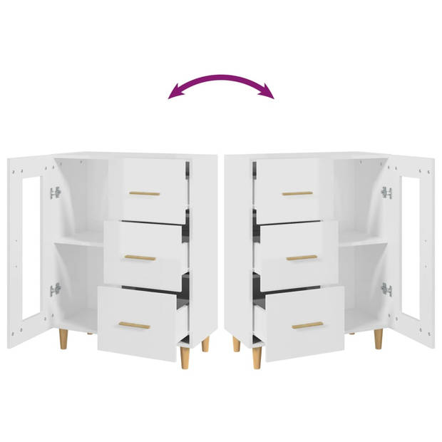 The Living Store - Dressoir - Hoogglans wit - 69.5 x 34 x 90 cm