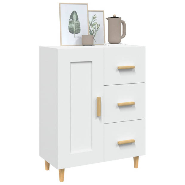 The Living Store Dressoir Opbergkast - Wit - 69.5 x 34 x 90 cm - Hoogwaardig materiaal