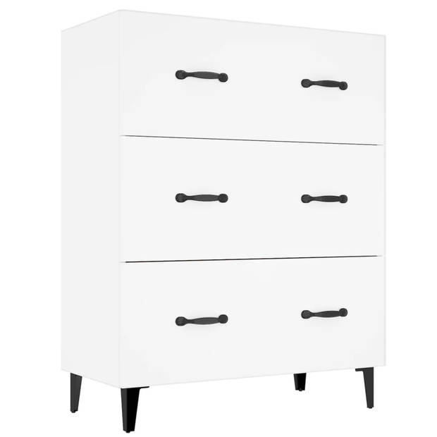 The Living Store Dressoir - 69.5 x 34 x 90 cm - Met 3 lades - Wit