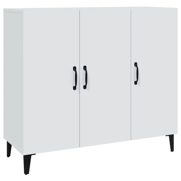 The Living Store Dressoir - Industriële stijl - 90 x 34 x 80 cm - Wit