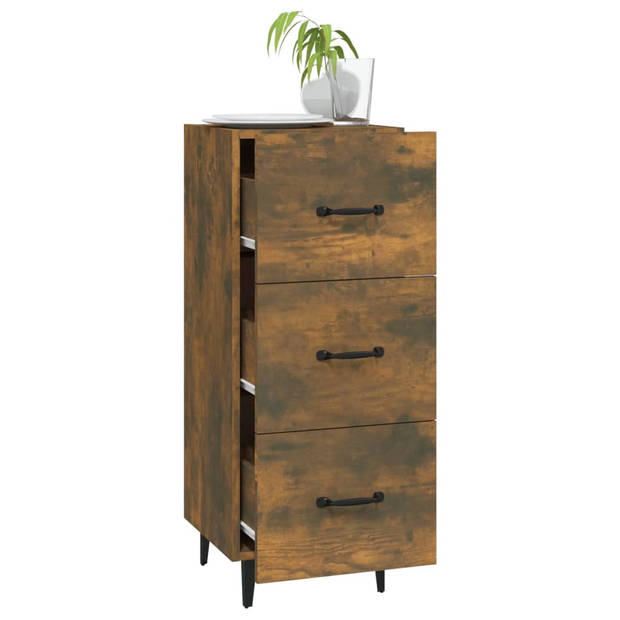 The Living Store Dressoir - Gerookt Eiken - 34.5 x 34 x 90 cm - Stijlvol en praktisch