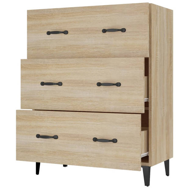 The Living Store Dressoir Classico - Bijzetkast - 69.5 x 34 x 90 cm - Sonoma eiken