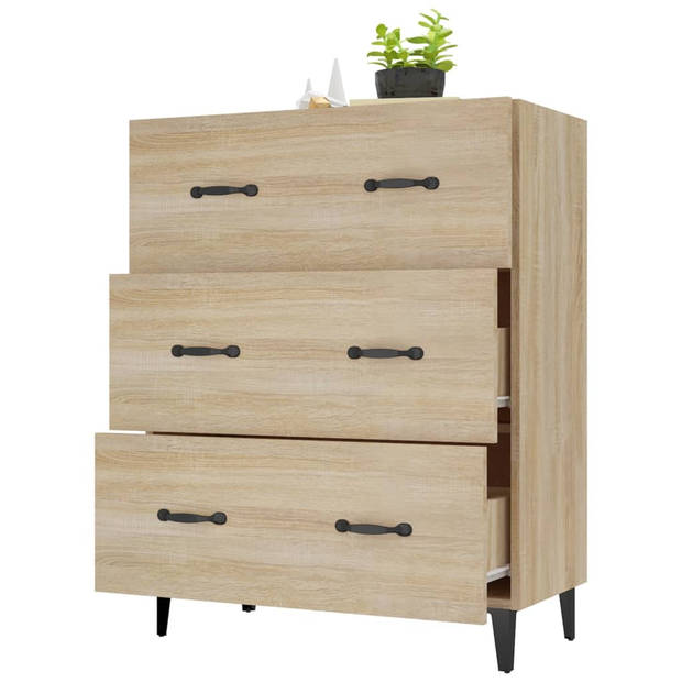 vidaXL Dressoir 69,5x34x90 cm bewerkt hout sonoma eikenkleurig