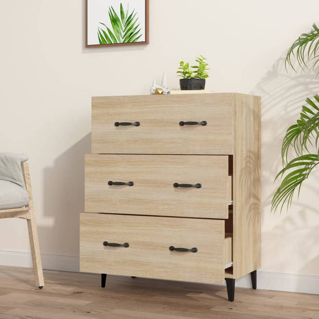 The Living Store Dressoir Classico - Bijzetkast - 69.5 x 34 x 90 cm - Sonoma eiken