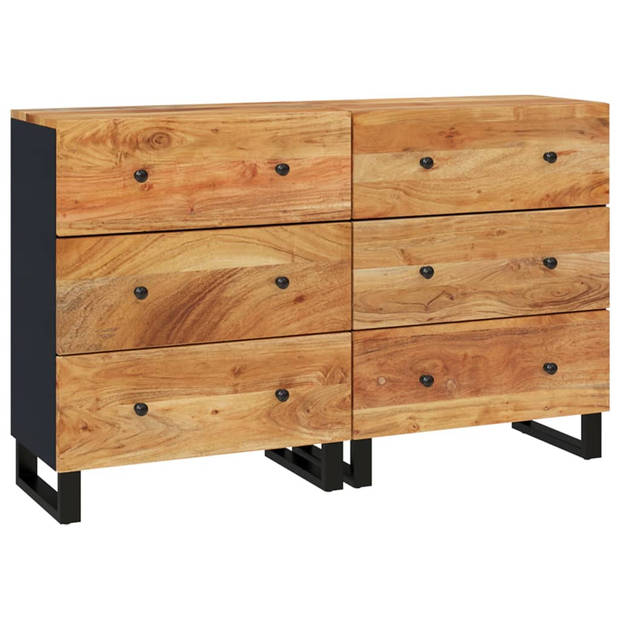 The Living Store Dressoir - Massief Acaciahout - 2x60x33x75cm - Opbergruimte