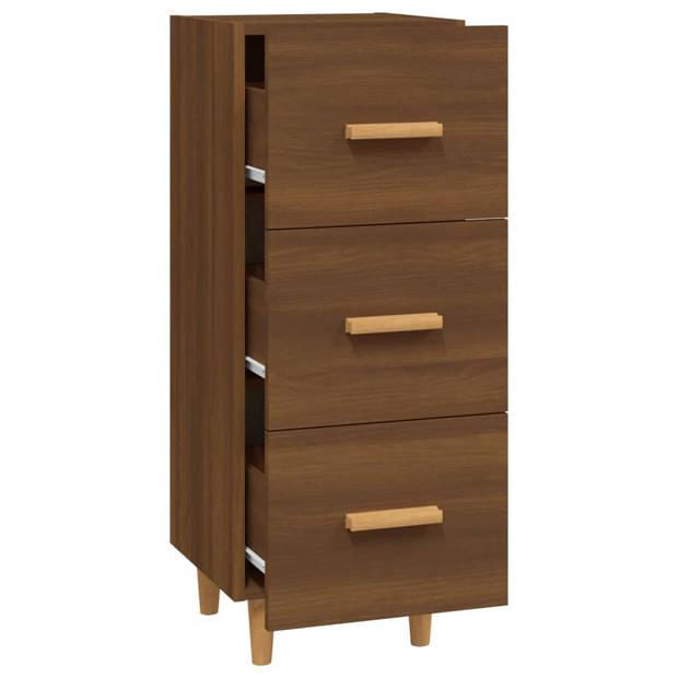 vidaXL Dressoir 34,5x34x90 cm bewerkt hout bruin eikenkleur