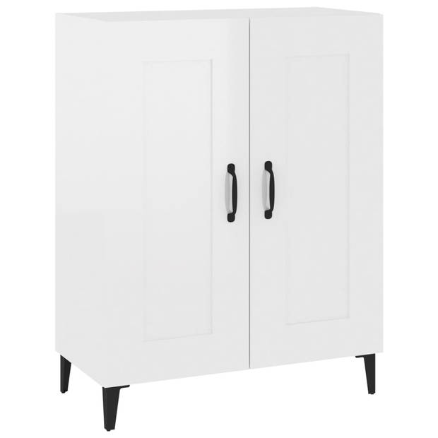 The Living Store Dressoir - Hoogglans Wit - 69.5 x 34 x 90 cm - Stevig materiaal