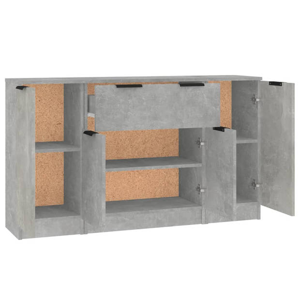 The Living Store Dressoir Hout - 30 x 30 x 70 cm - Betongrijs