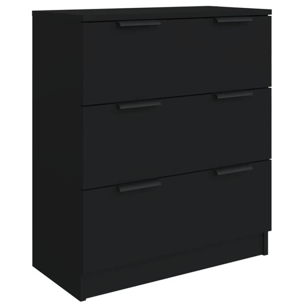 The Living Store - Dressoir - Set van 2 - 60 x 30 x 70 cm - Zwart