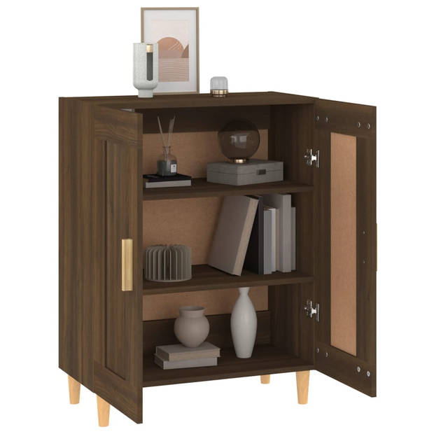 The Living Store Dressoir - Bruineiken - 69.5 x 34 x 90 cm - Stevig houtmateriaal