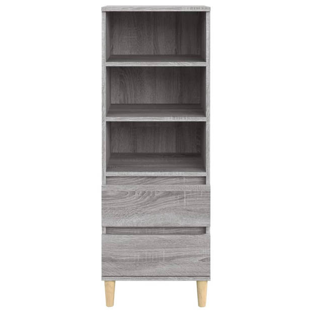 vidaXL Hoge kast 40x36x110 cm bewerkt hout grijs sonoma