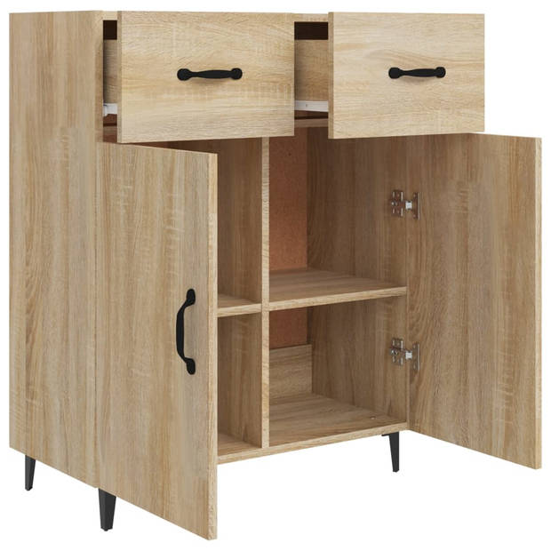 vidaXL Dressoir 69,5x34x90 cm bewerkt hout sonoma eikenkleurig