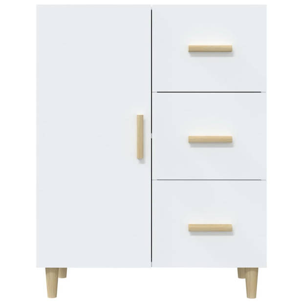 The Living Store Dressoir - Wit - 69.5 x 34 x 90 cm - Bewerkt hout