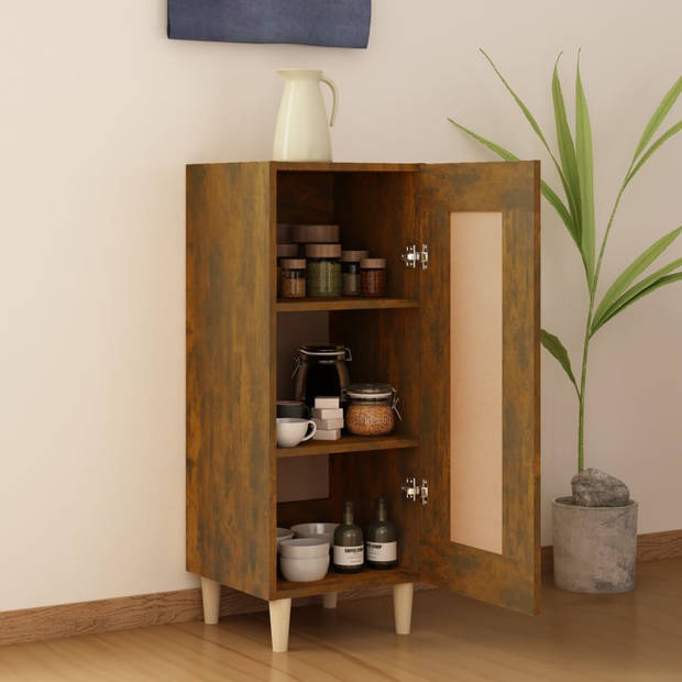 The Living Store Dressoir - gerookt eiken - 34.5 x 34 x 90 cm - Duurzaam bewerkt hout