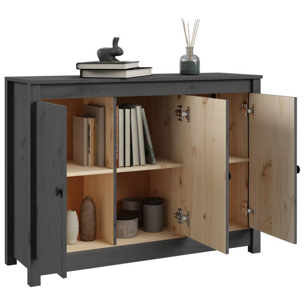 The Living Store Dressoir - Massief grenenhout - 100 x 35 x 74 cm - Grijs