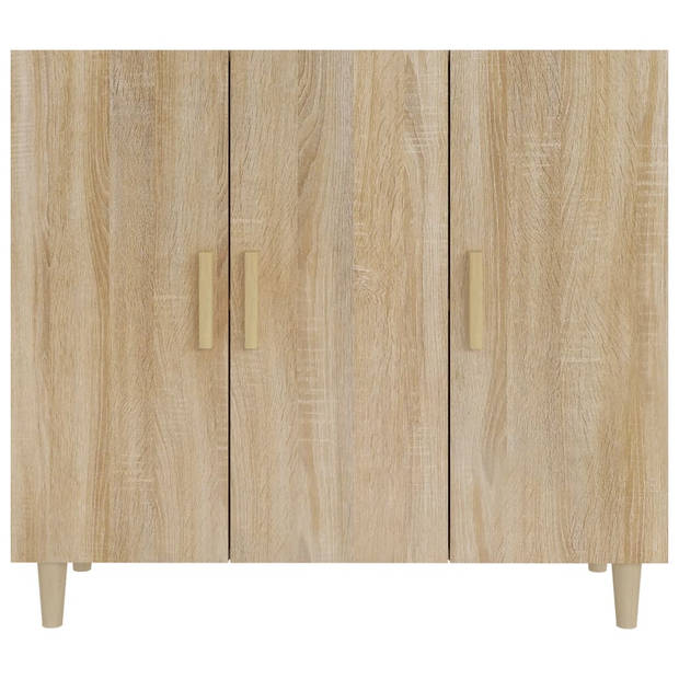 vidaXL Dressoir 90x34x80 cm bewerkt hout sonoma eikenkleurig