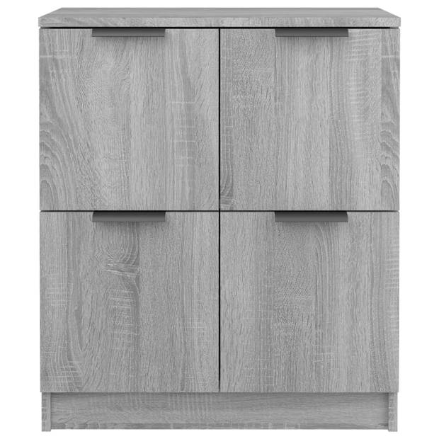 The Living Store Dressoir - 2 Stuks - Grijs Sonoma Eiken - 60x30x70 cm - Bewerkt hout