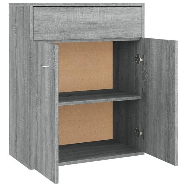 The Living Store Dressoir - Grijs Sonoma Eiken - 60 x 30 x 75 cm - 2 deuren 1 lade