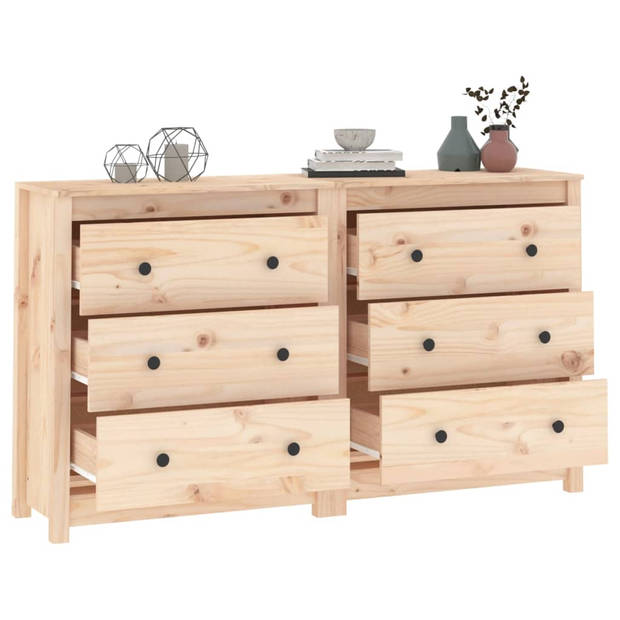 The Living Store Dressoir Massief Grenenhout - 140 x 35 x 80 cm - Opbergruimte - Stevig Blad