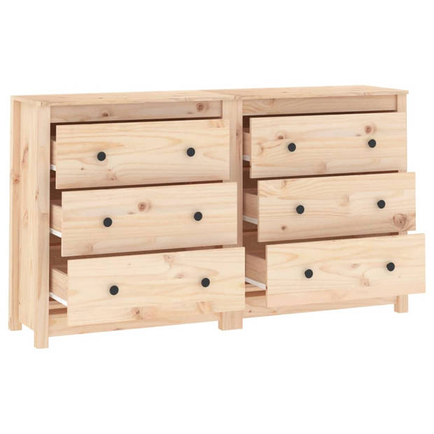 The Living Store Dressoir Massief Grenenhout - 140 x 35 x 80 cm - Opbergruimte - Stevig Blad