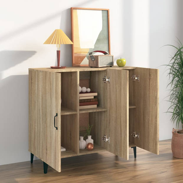 The Living Store Dressoir - Industriële Stijl - Sonoma Eiken - 90 x 34 x 80 cm