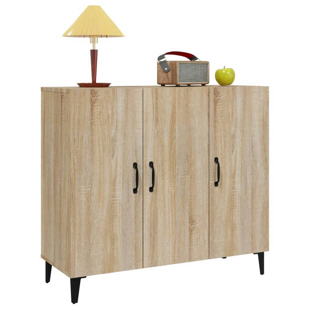 The Living Store Dressoir - Industriële Stijl - Sonoma Eiken - 90 x 34 x 80 cm