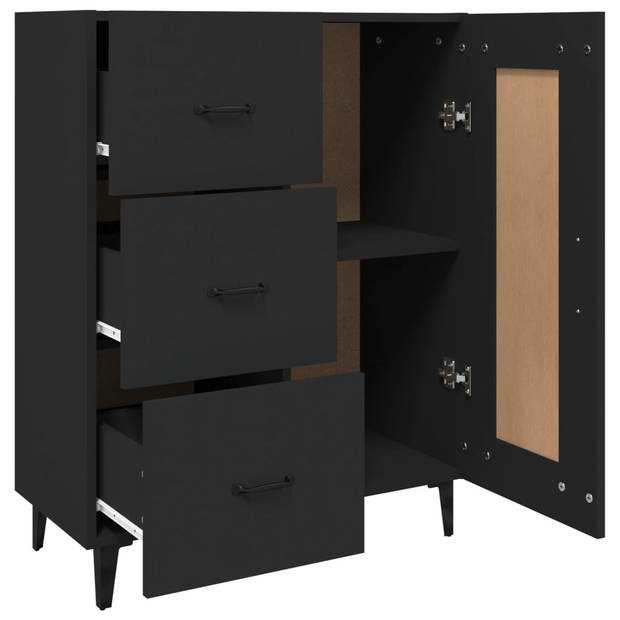 The Living Store Dressoir - Bijzetkast - 69.5 x 34 x 90 cm - Zwart