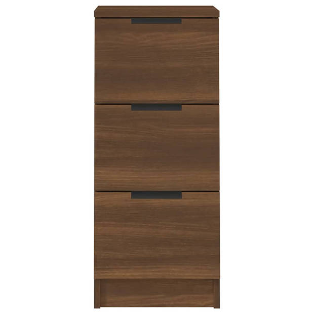 The Living Store Dressoir Bruineiken - Bijzetkast 3 Lades - Multifunctioneel - 30x30x70 cm