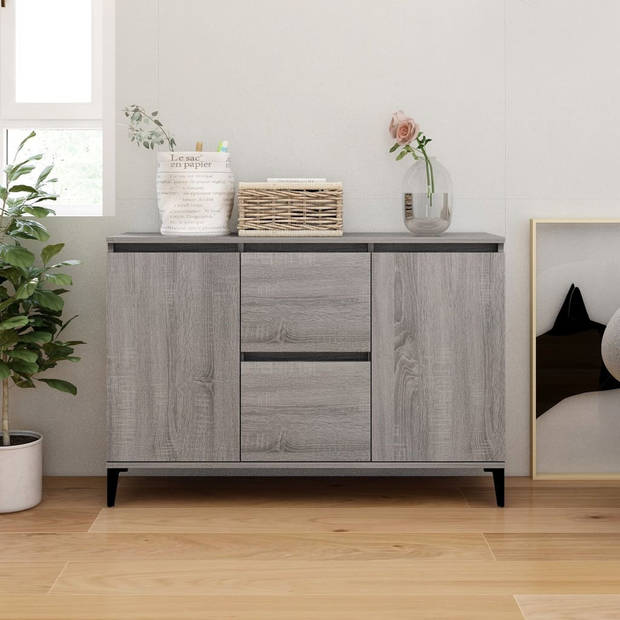 The Living Store Dressoir - Minimalistische Charme - Consolekast - 104 x 35 x 70 cm - Grijs Sonoma Eiken