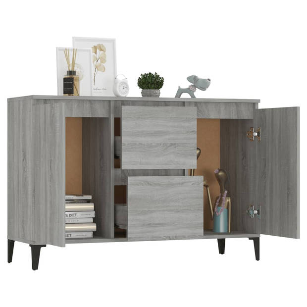 The Living Store Dressoir - Minimalistische Charme - Consolekast - 104 x 35 x 70 cm - Grijs Sonoma Eiken