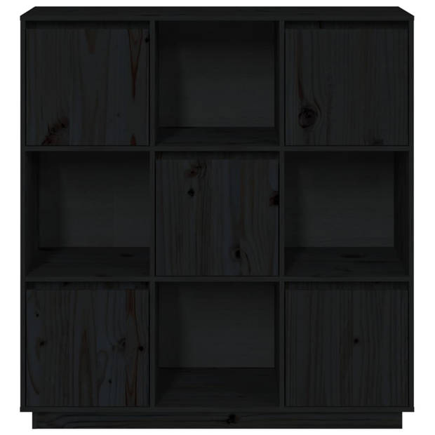 The Living Store Houten Kast - Dressoir - 110.5x35x117 cm - Zwart